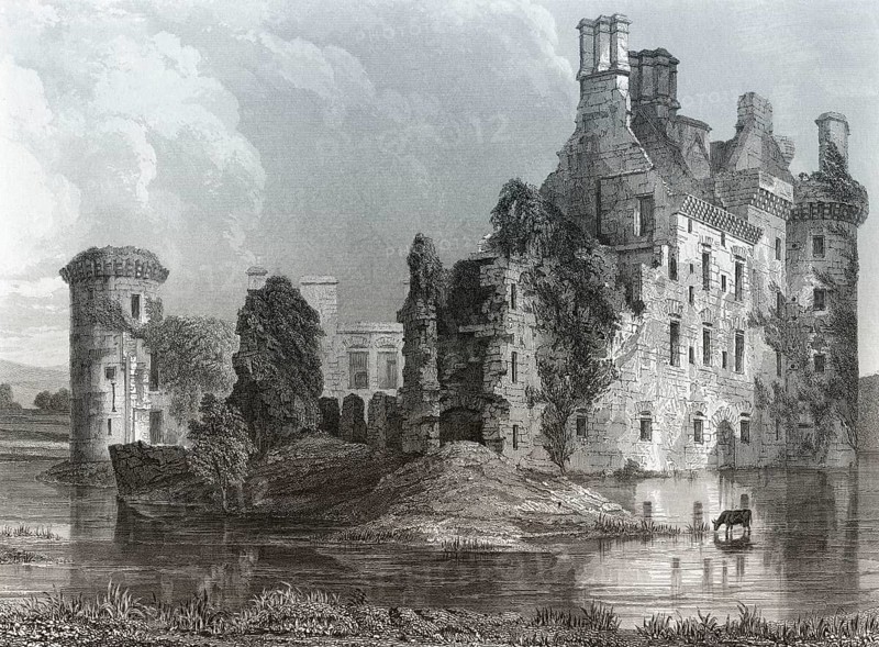 Caerlaverock Castle, eine Wasserburg an der Südküste von Schottland
