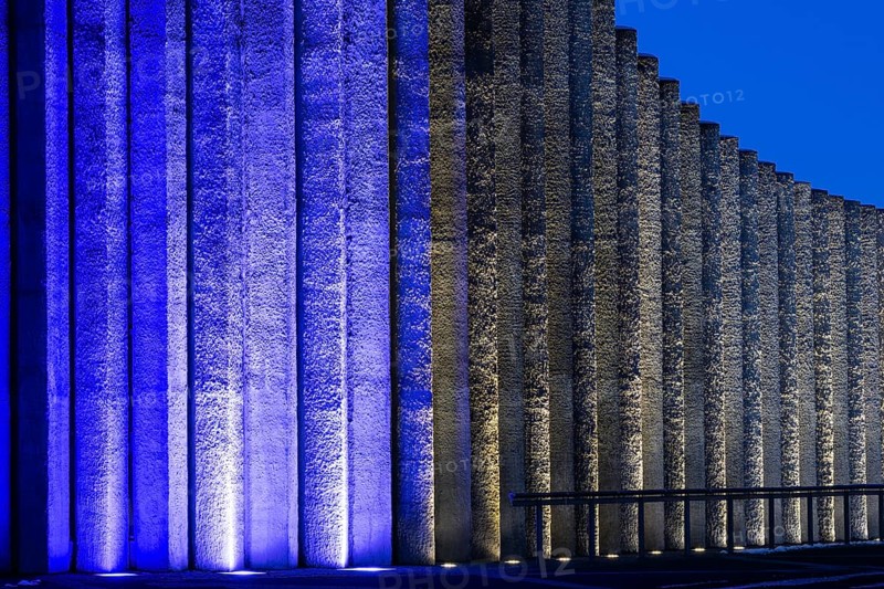 Hallgrímskirkja, Evangelical Lutheran Parish Church of the Icelandic State Church, replica basalt columns, blue hour, winter, Reykavik, Iceland, Scandinavia