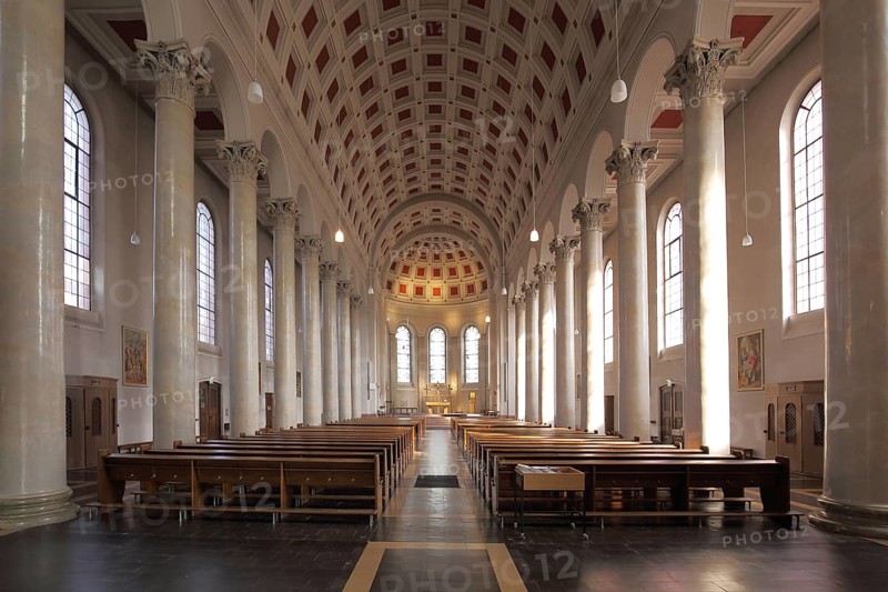 Classicist St. Georg church, interior view, Bensheim, Bergstraße, Hesse, Germany