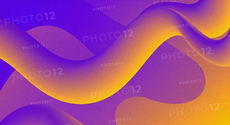This design features a dynamic gradient backdrop with smooth curves blending hues of purple and yellow. The textured surface adds depth and interest to the composition