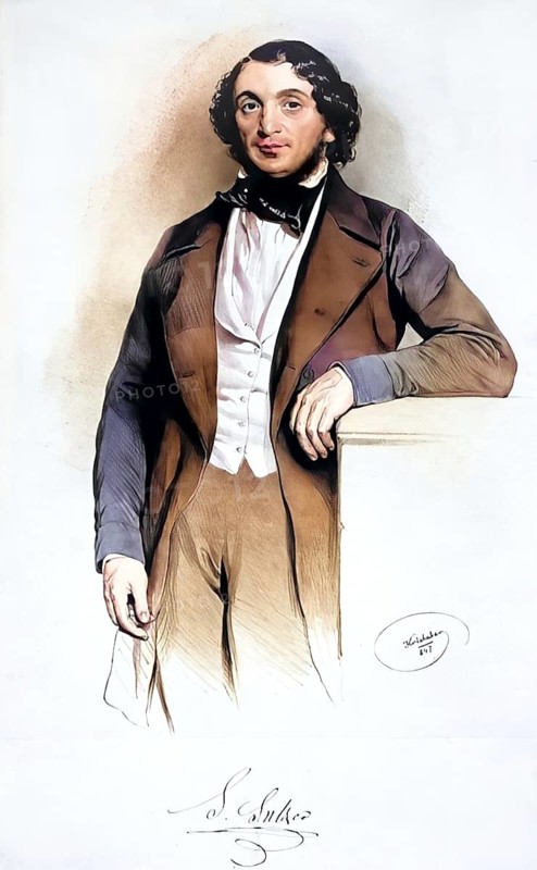 Salomon Sulzer (born 30 March 1804 in Hohenems, Vorarlberg, died 17 January 1890 in Vienna) was an Austrian chazan and sacred musician, Historical, digitally restored reproduction from a 19th century original, Record date not stated