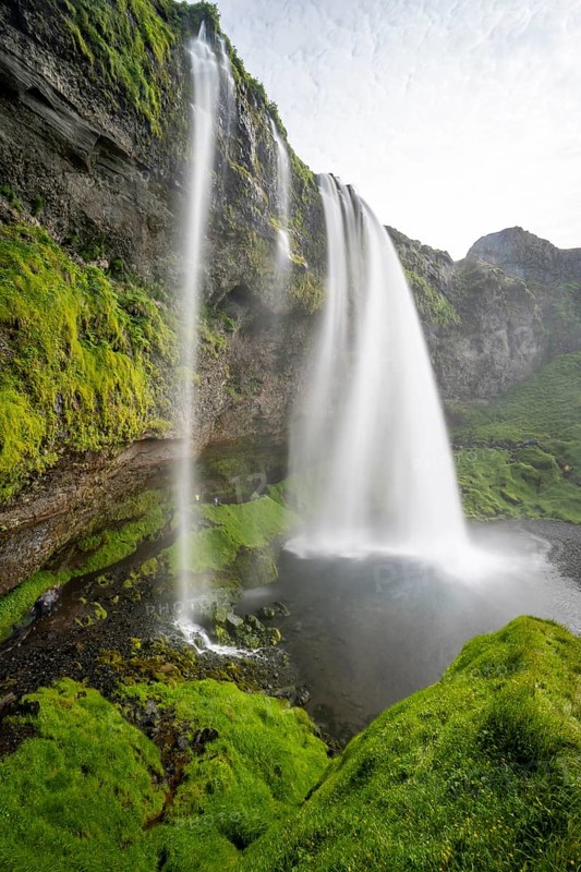 Seljalandsfoss waterfall, long exposure, Seljalandsa river, South Iceland, Iceland
