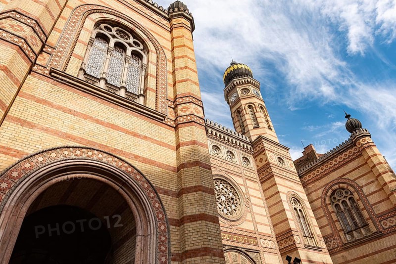 Budapest, Hungary. October 1st 2023 The Dohany Street Synagogue or Great Synagogue is a Moorish Revival designed historical building, the largest synagogue in Europe, Erzsébetváros, 7th district of Budapest, Hungary