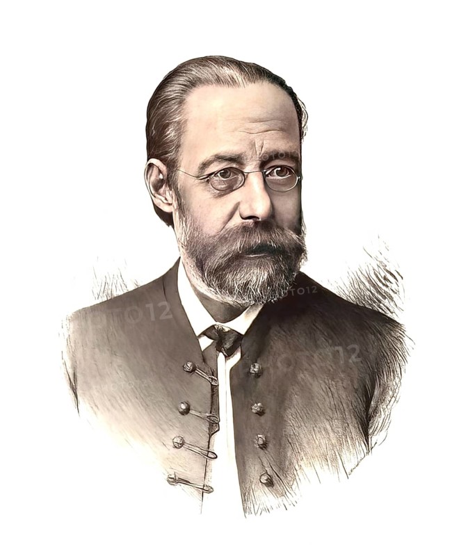 Bedrich Smetana, 1824 – 1884, Czech composer, digital edited according to illustration by Jan Vilímek