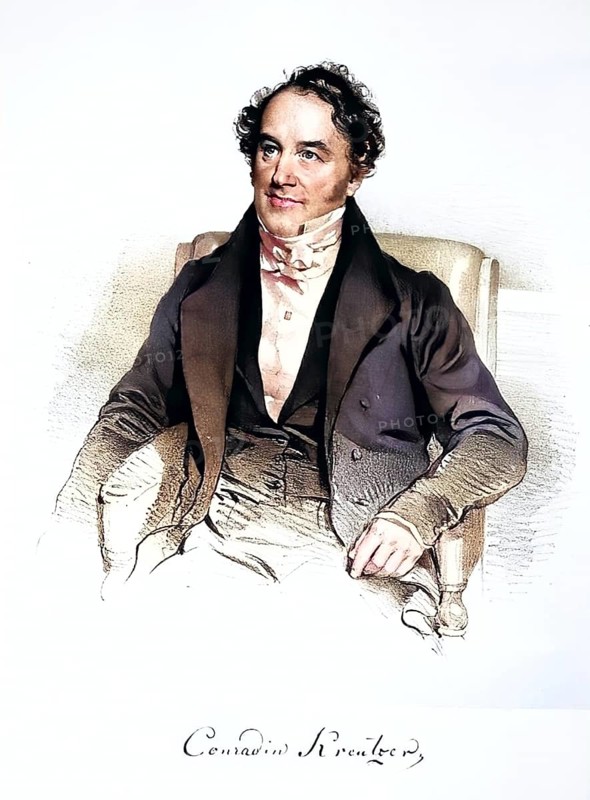 Conradin Kreutzer (born 22 November 1780 in Thalmühle near Meßkirch in the Principality of Fürstenberg, died 14 December 1849 in Riga) was a German musician, conductor and composer, Historic, digitally restored reproduction from a 19th century original, Record date not stated