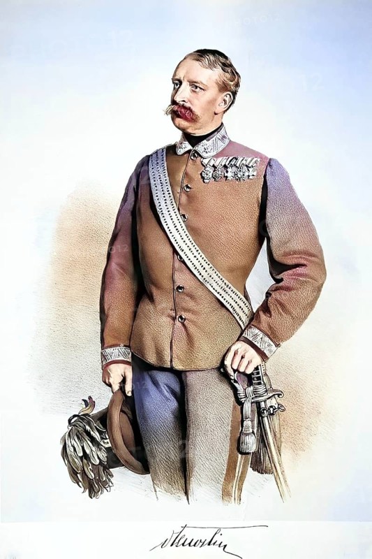 Wilhelm Freiherr von Stenglin, 1823-1866, Lieutenant Colonel Infantry Regiment No. 3, killed in action at the Battle of Trautenau, Historical, digitally restored reproduction from a 19th century original, Record date not stated