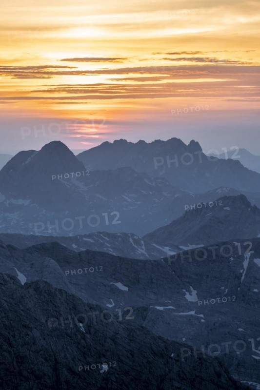 Evening mood, Dramatic mountain landscape, View from Hochkönig, Salzburger Land, Austria
