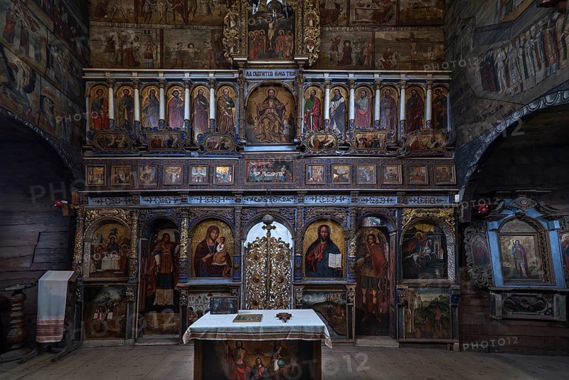 Altar of the St. George Orthodox Church, around 1500, wooden church, Drochobych, Ukraine