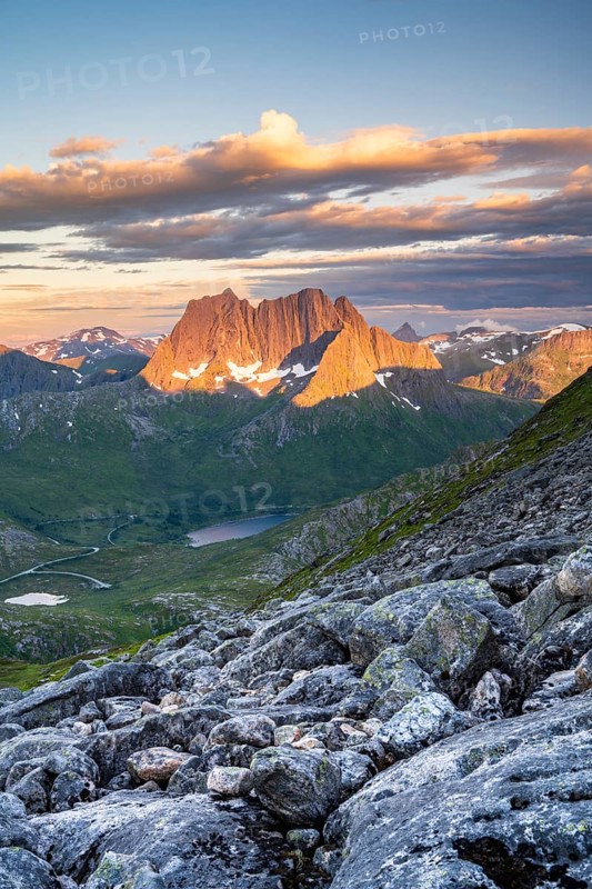 View of Breidtinden peak, Senja, Norway