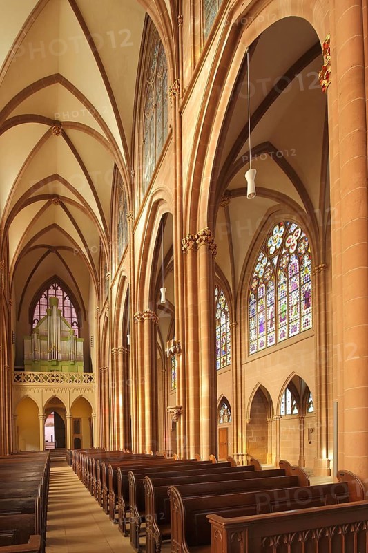 Gothic St. Catherine's Church, interior view, Oppenheim, Rhine-Hesse region, Rhineland-Palatinate, Germany