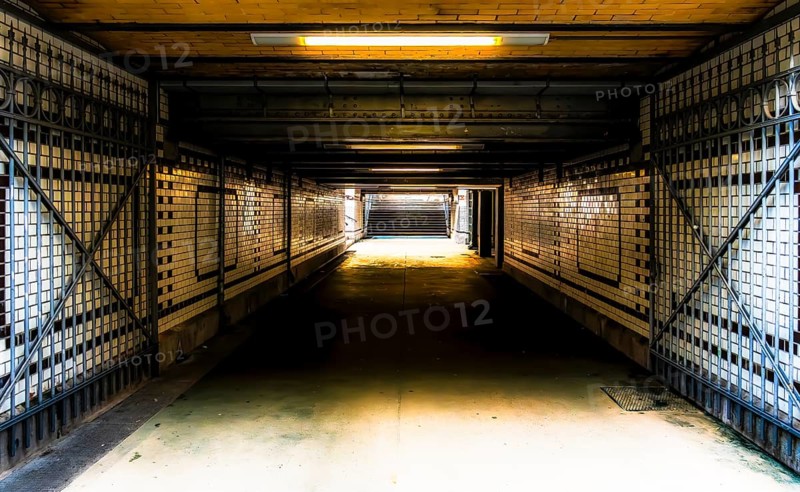 Connecting tunnel at Lichterfelde West S-Bahn station, Berlin, Germany