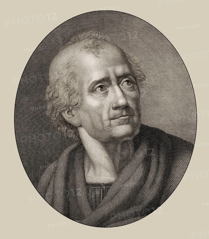 Portrait of Friedrich Gottlieb Klopstock, 1724, 1803, German poet, digitally edited