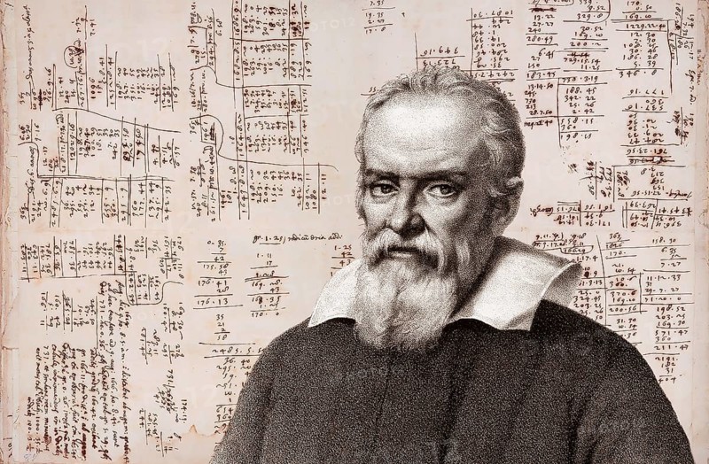 Galileo Galilei, 1564, 1642, Italian astronomer, handwritten scientific notes