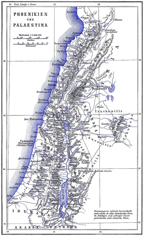 Map of ancient Phoenicia and Palestine