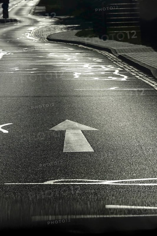 Repaired road, symbolic image of need for renovation, Germany