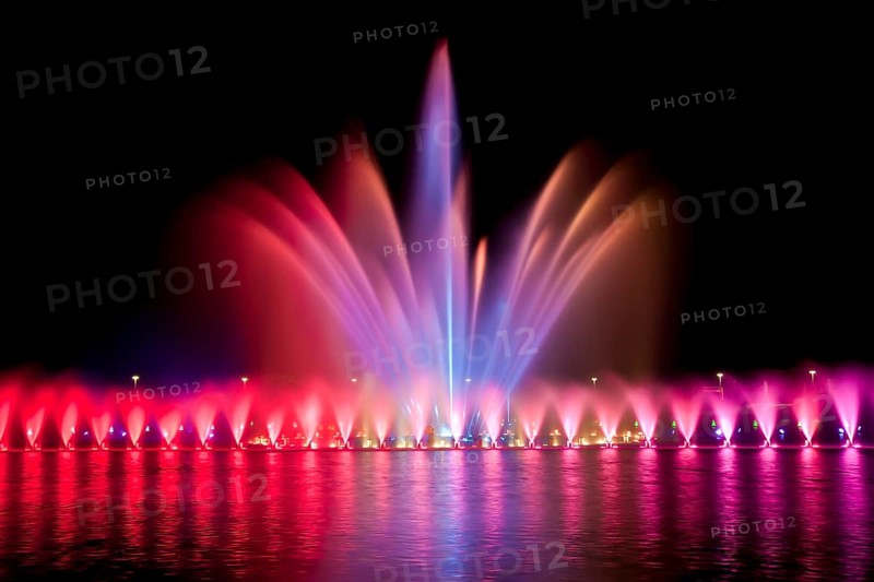 Multimedia fountain show in Wroclaw, Poland
