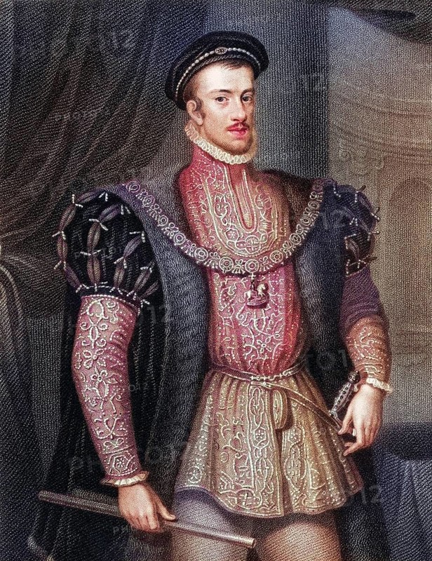 Thomas Howard, 4th Duke of Norfolk, 1536-1572, English statesman and philanthropist. From Lodges British Portraits, published 1823, Historical, digitally restored reproduction from a 19th century original, Record date not stated