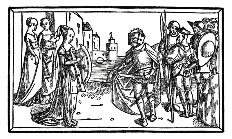 A sheet from the Lübeck Bible, 1494, wood engraving by Steffen Arndes