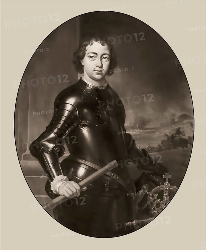 Portrait of Peter the Great, Peter I or Pyotr Alexeyevich Romanov, 1672-1725, Emperor of the Russian Empire, painting by Jan Weenix, digitally optimized