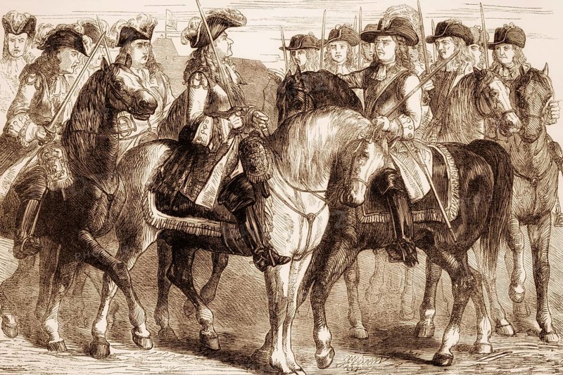 Surrender of Louis François de Boufflers, Duke of Boufflers, 1695, Siege of Namur Nine Years' War, From British Battles on Land and Sea, by James Grant