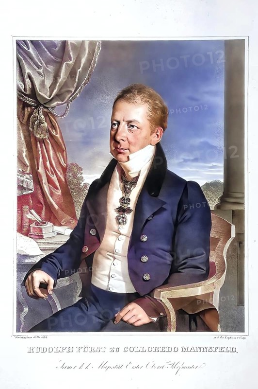 Rudolf Josef Colloredo-Mansfeld (1772-1843), Obersthofmeister, Knight of the Golden Fleece, Historical, digitally restored reproduction from a 19th century original, Record date not stated