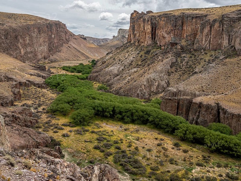 View from the Cueva de las Manos, Unesco World Heritage, over the canyon of the Rio Pinturas river, Argentina