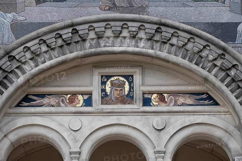 Detail on the façade, Russian Chapel, Mathildenhöhe Darmstadt, UNESCO World Heritage Site, Germany