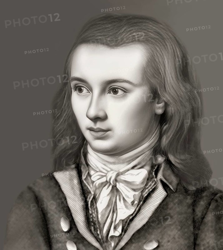 Portrait of Georg Philipp Friedrich Freiherr von Hardenberg, pseudonym and pen name Novalis, 1772 - 1801, German poet of Early German Romanticism, digitally edited