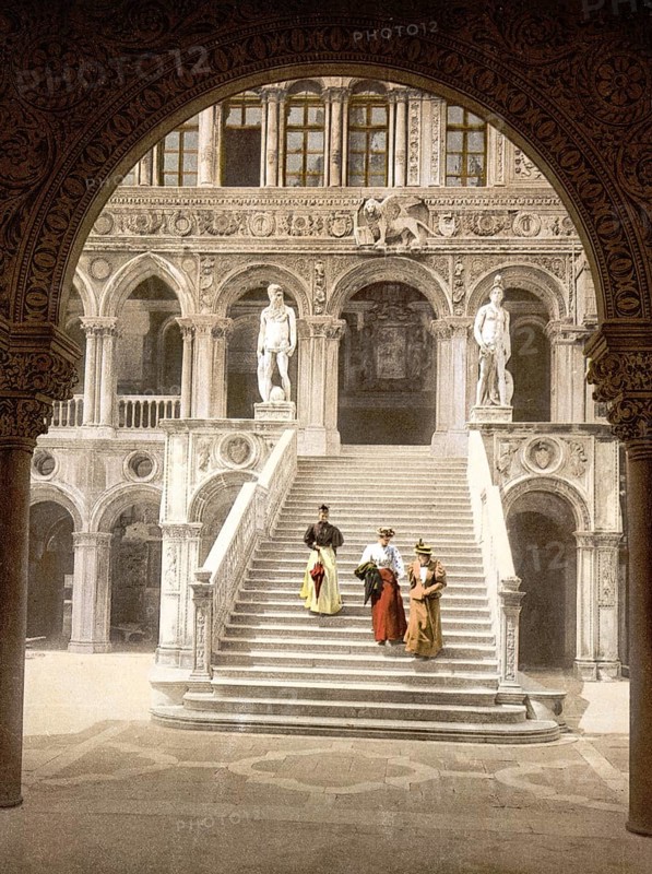The Staircase of the Giant's, Venice, Italy, Historic, digitally restored reproduction from a 19th century original, Record date not stated, The Staircase of the Giant's, Venice, Italy, Historic, digitally restored reproduction from a 19th century original, Record date not stated