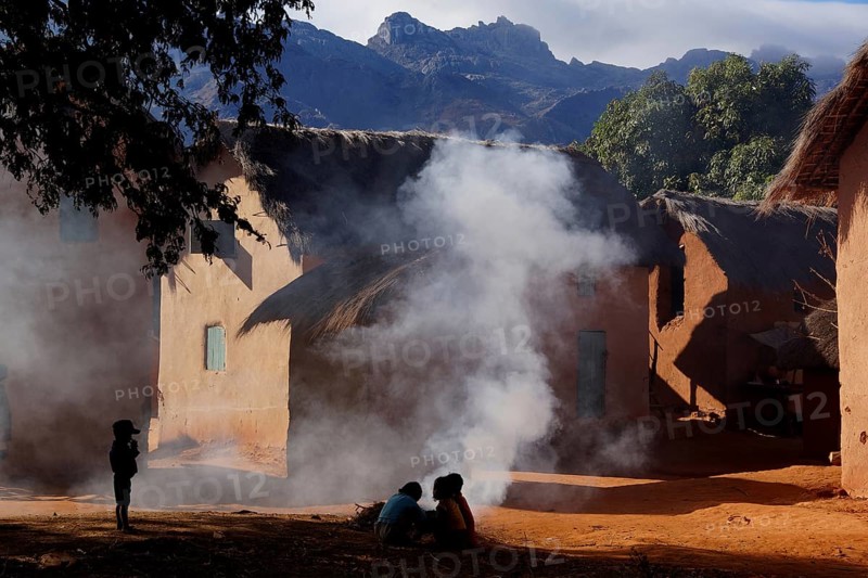 Africa, Madagascar, landscape near Tsaranoro, Bethsileo village, Tsaranoro, Madagascar