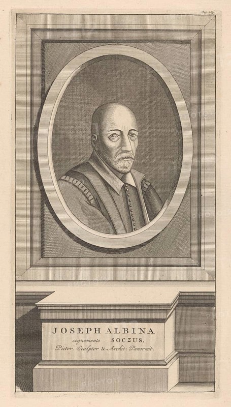 Giuseppe d'Alvino, also Albina, called il Sozzo (born 1550 in Palermo, died 1611) was an Italian painter, architect and sculptor of Mannerism in Sicily, reproduction from a model of the time, historical, digitally enhanced