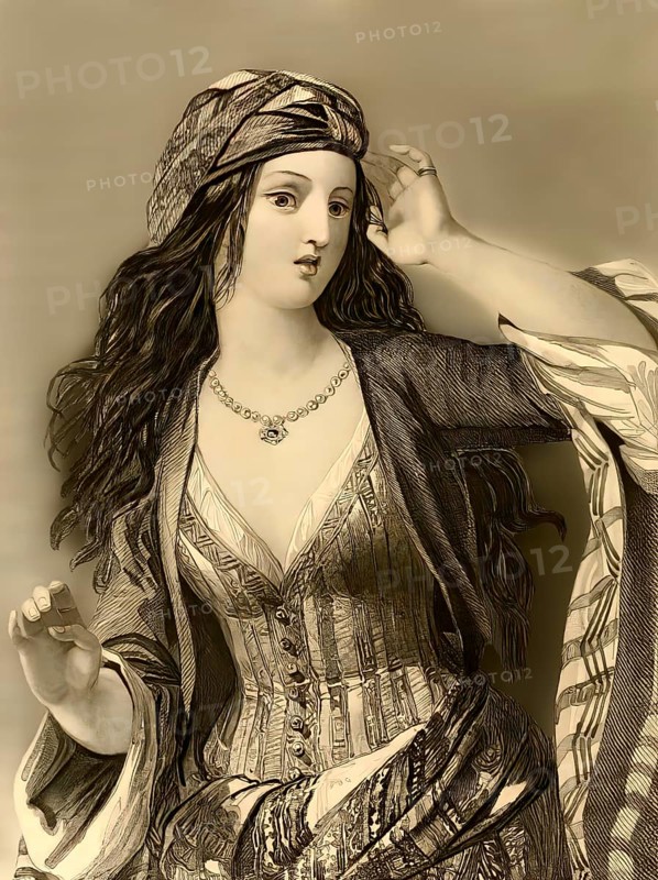 Gulnare, female figure from the poem The Corsair by George Gordon Noel Byron, digital edited