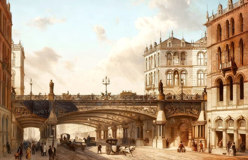 Holborn Viaduct, a road bridge, City of London, England, Europe, 1872