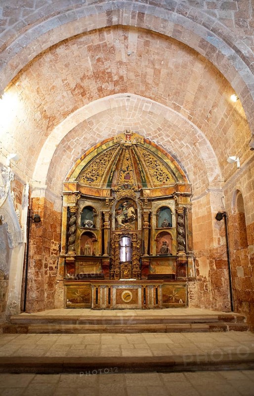 Altar in the church Iglesia de San Miguel in the historic centre of Ayllon, province of Segovia, Castile and Leon, Spain