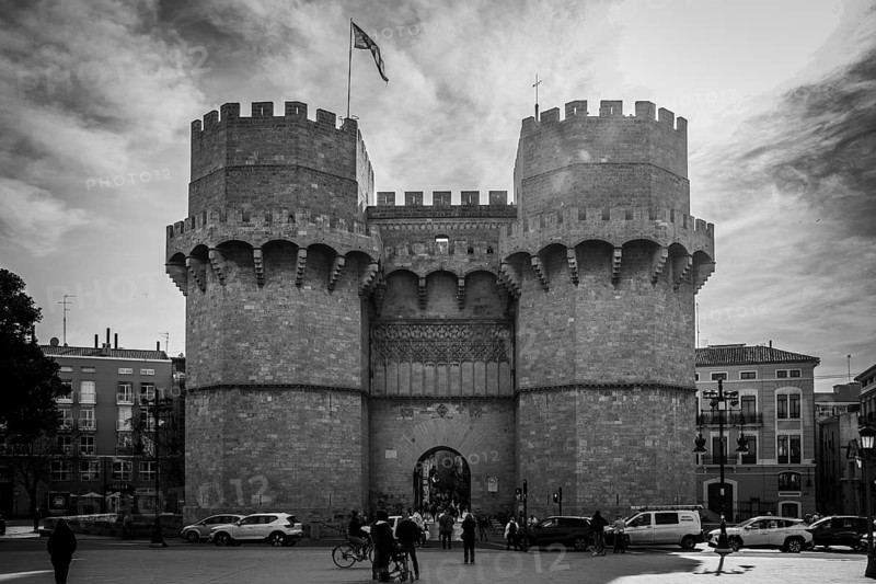 VALENCIA, SPAIN - FEBRUARY 7, 2025: City gate Torres