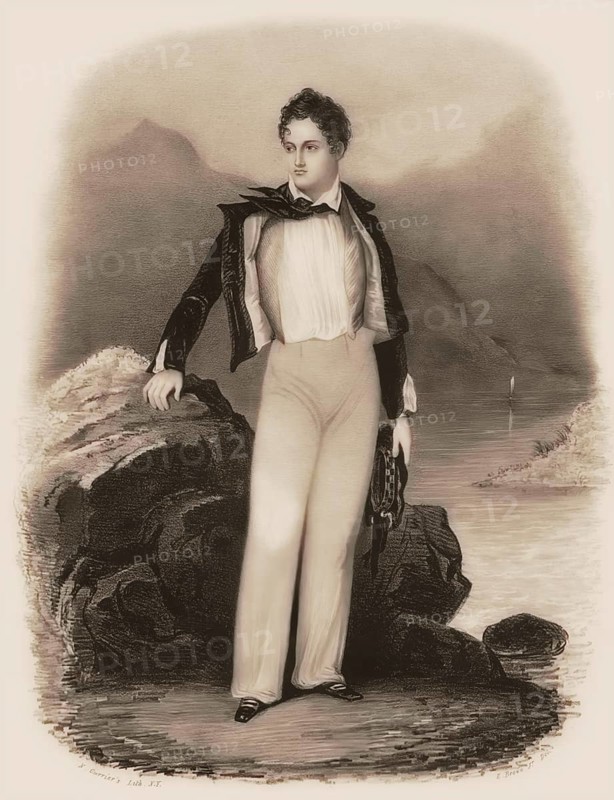 George Gordon Noel Byron, 6th Baron Byron of Rochdale, 1788, 1824, British poet, digital edited