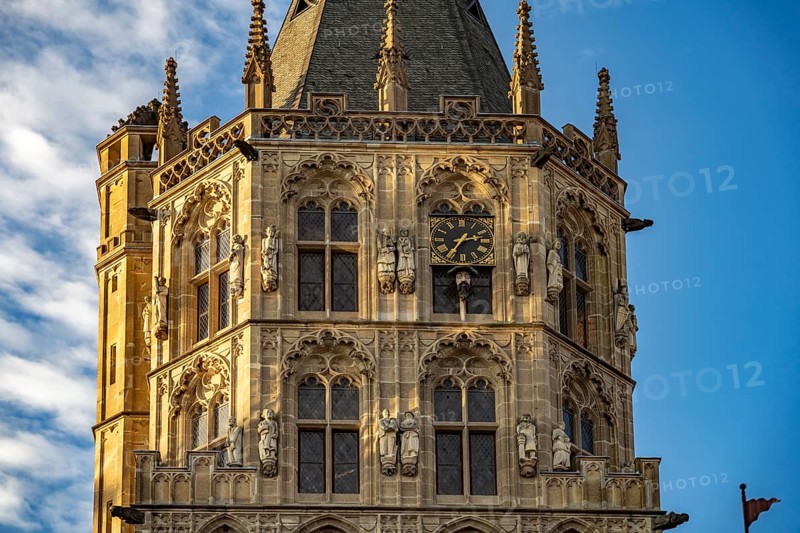 Tower of Cologne's historic town hall, Cologne, North Rhine-Westphalia, Germany