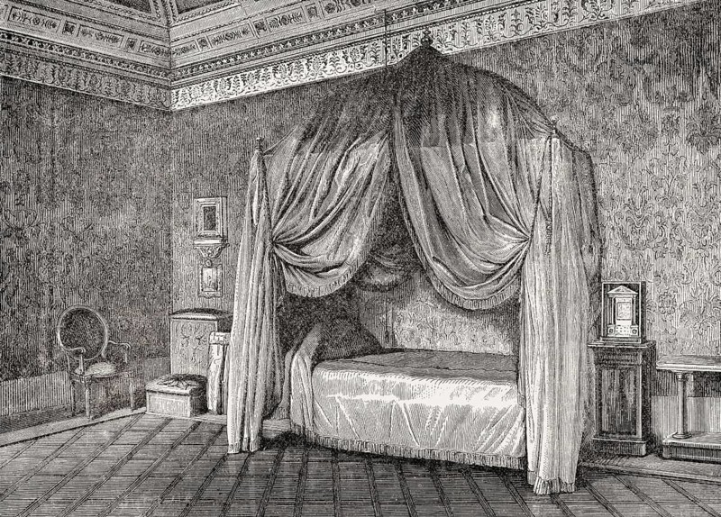 The bedroom of pope Pius IX, Vatican City, Rome, Italy, 19th Century