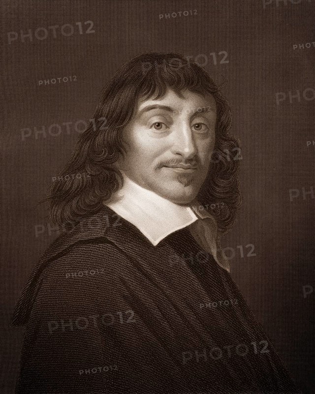 Steel engraving, c. 1860, René Descartes or Renatus Cartesius, 1596 - 1650, a French philosopher, mathematician and scientist, René Descartes oder Renatus Cartesius, 1596 - 1650, ein französischer Philosoph, Mathematiker und Naturwissenschaftler