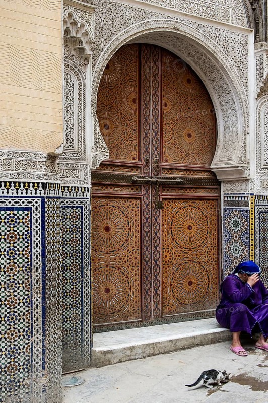 Alley in the old town, Souk, Fez El Bali, Medina, UNESCO World Heritage Site, Fez, Morocco