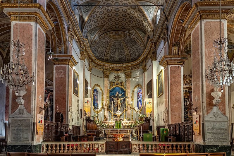 Interior of Sainte-Marie Cathedral in Bastia, Corsica, France