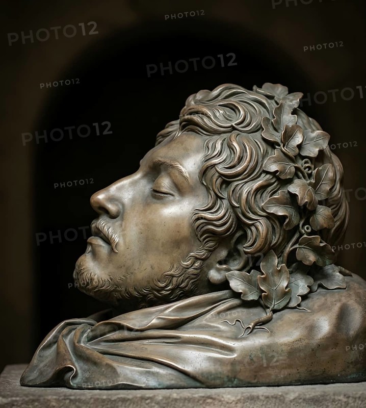 Theodor Körner, on the grave, symbolic image poet, writer, author, personality, patriot, Napoleon, liberation war, Prussia, freedom fighter, Lützow Freikorps, Lützow's wild hunt, historical picture, digitally edited