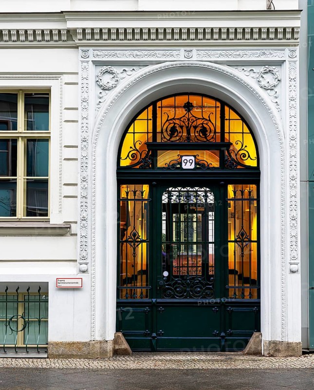 Decorative building entrance in Berlin's government district, Berlin, Germany