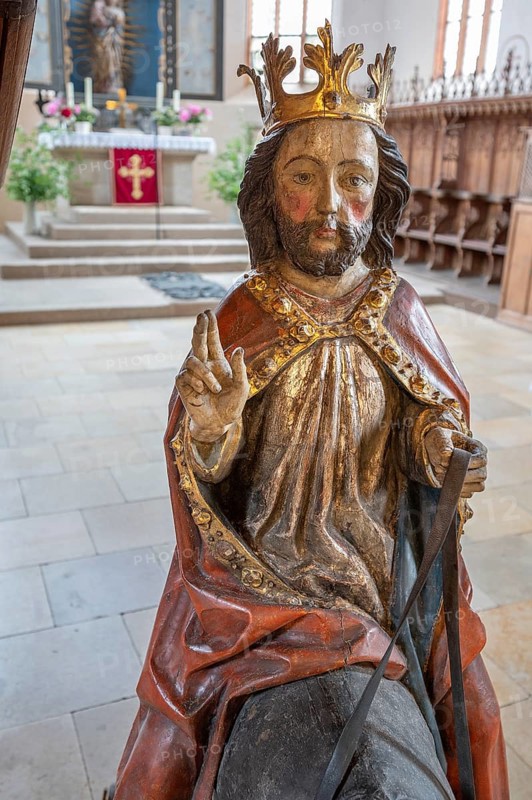 Detailed view of the Palmesel created around 1470, St Mary's Church, Kalbensteinberg, Middle Franconia, Bavaria, Germany
