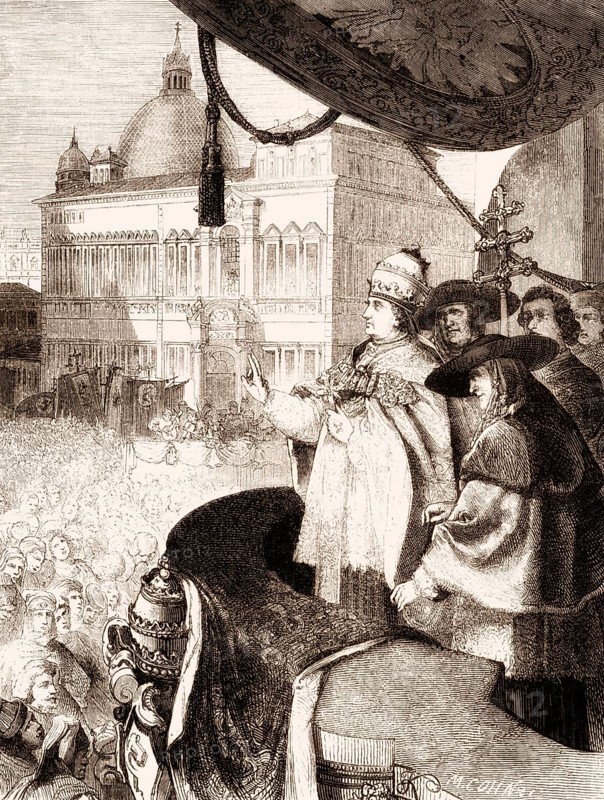 The new pope emerging onto the balcony to the adulation of the crowd
