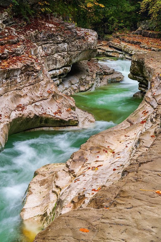 Rocks and clear water, Taugl creek, Bad Vigaun, Austria