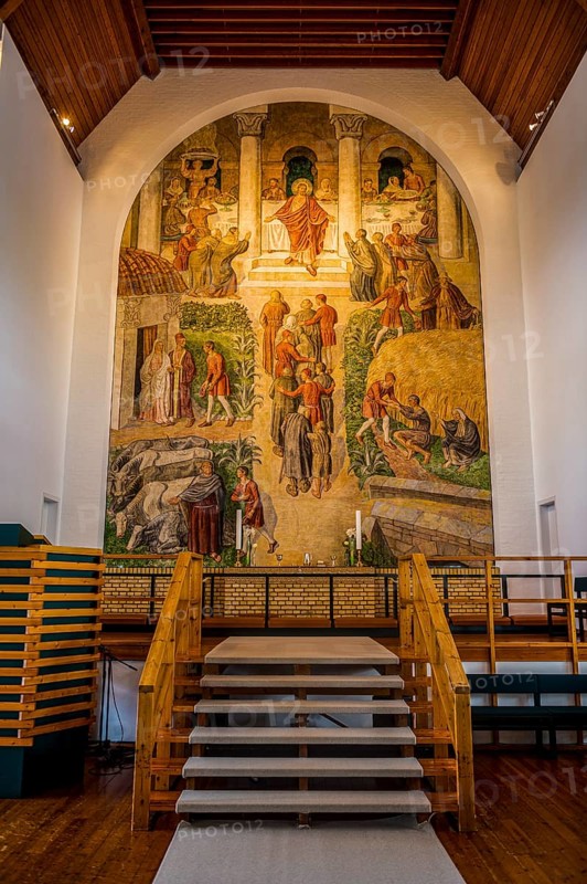 Interior of Christianskirkjan (Christian's Church), modern church building, Klaksvík, Faroe islands, Denmark