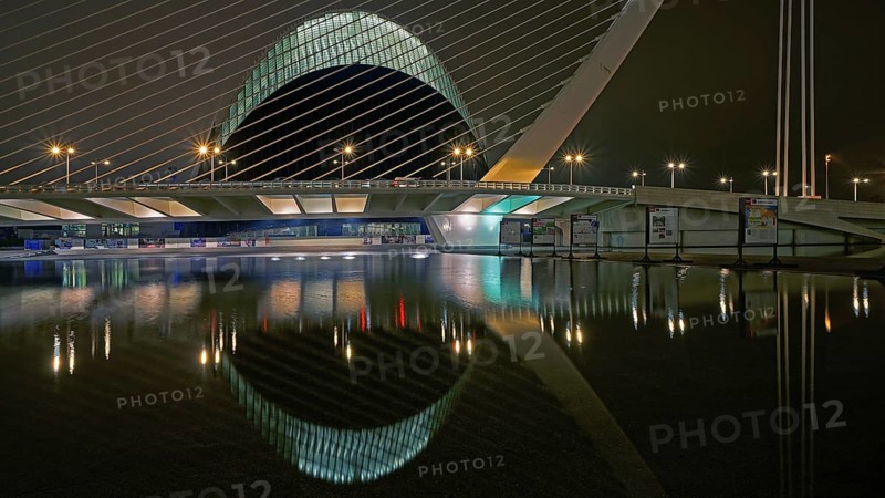 City of Arts and Sciences, Ciudad de las Artes las Siencias, night view, modern architecture, Valencia, Spain