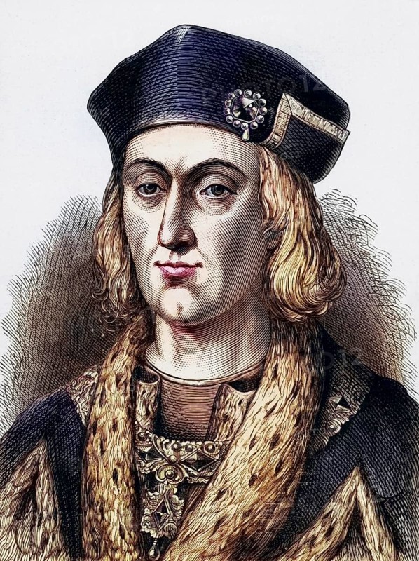 Henry VII (1457-1509) first Tudor king of England from 1485, defeated Richard III on 22 August 1485 at Bosworth Field, the battle that ended the Wars of the Roses, Historical, digitally restored reproduction from a 19th century master, Record date not stated