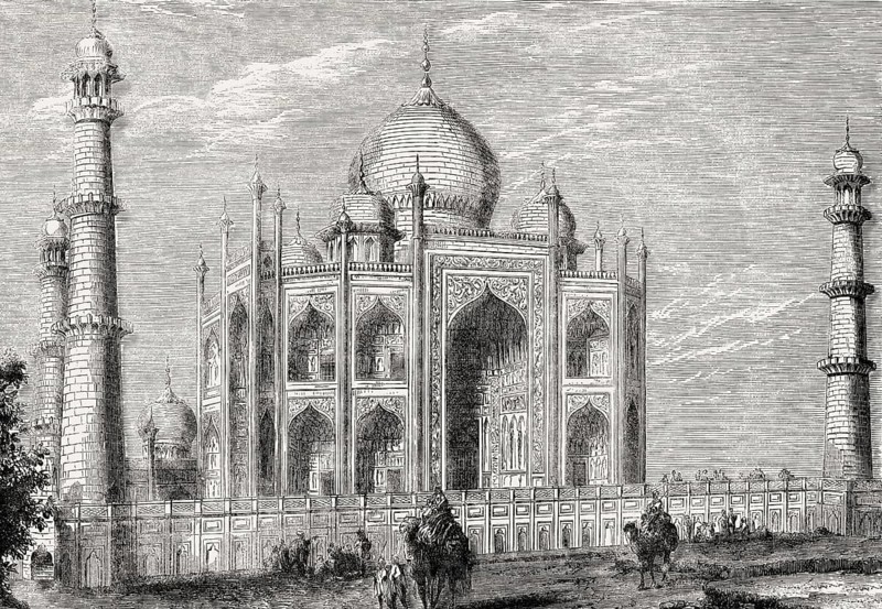 The Taj Mahal, mausoleum on the south bank of the Yamuna river, Agra, India
